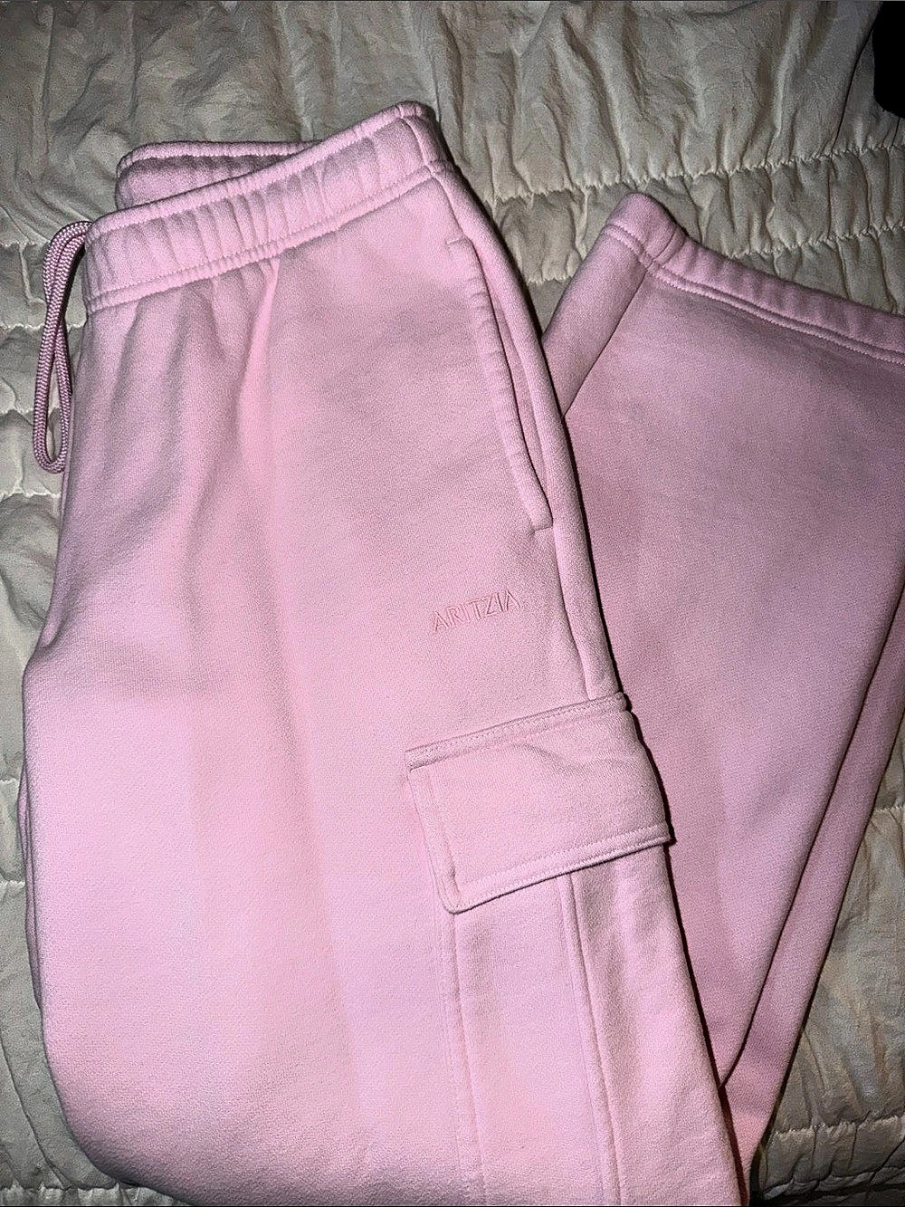 ARITZIA SET - Cozy Sweatfleece Boyfriend Zip Hoodie & Mega Cargo Sweatpant Set H
